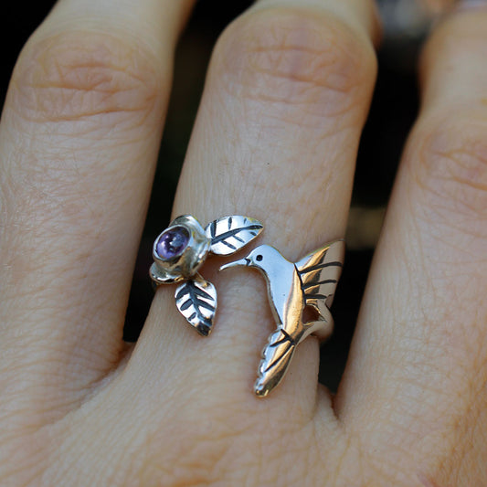 Anillo Picaflor Amatista