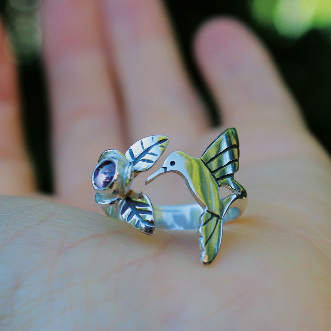 Anillo Picaflor Amatista